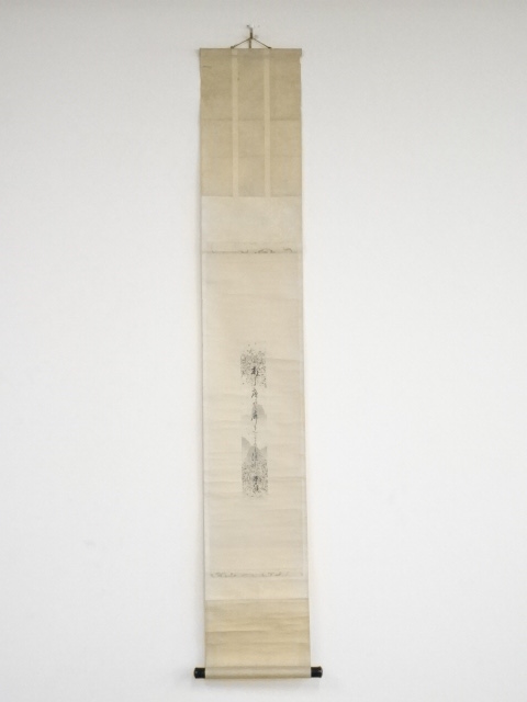 JAPANESE HANGING SCROLL / HAND PAINTED / HAIKU POEM